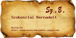 Szoboszlai Bernadett névjegykártya
