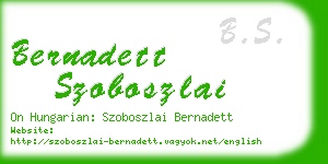 bernadett szoboszlai business card